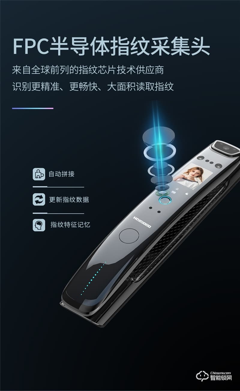 皇家金盾人脸锁 F60M全自动人脸识别可视猫眼锁