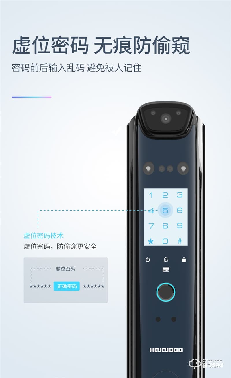 皇家金盾人脸锁 F60M全自动人脸识别可视猫眼锁