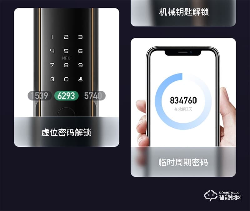 鹿客S50全自动智能锁 指静脉智能门锁家用电子锁